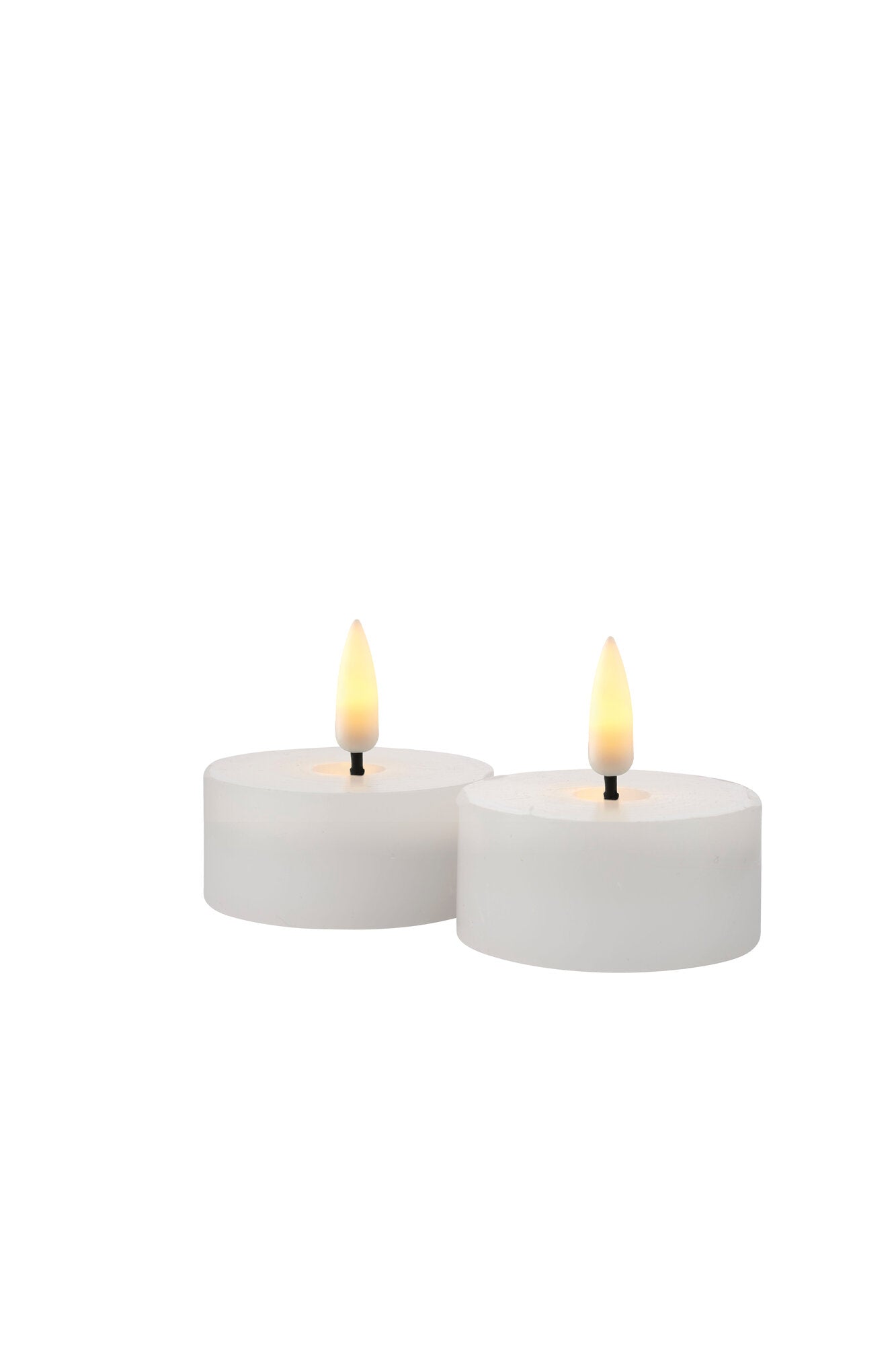 Sille genopladelig fyrfadslys, 2 stk - hvid